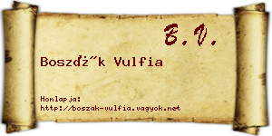 Boszák Vulfia névjegykártya